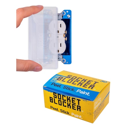 Socket Blocker Socket Blocker 1.88 in. W X 4 in. L Clear High Strength Mask and Peel 30 pk 1001620